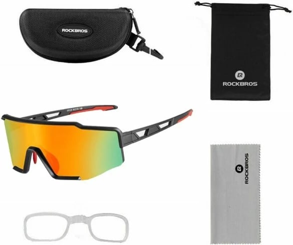 Syze sportive Rockbros për meshkuj, të zeza-kuqe