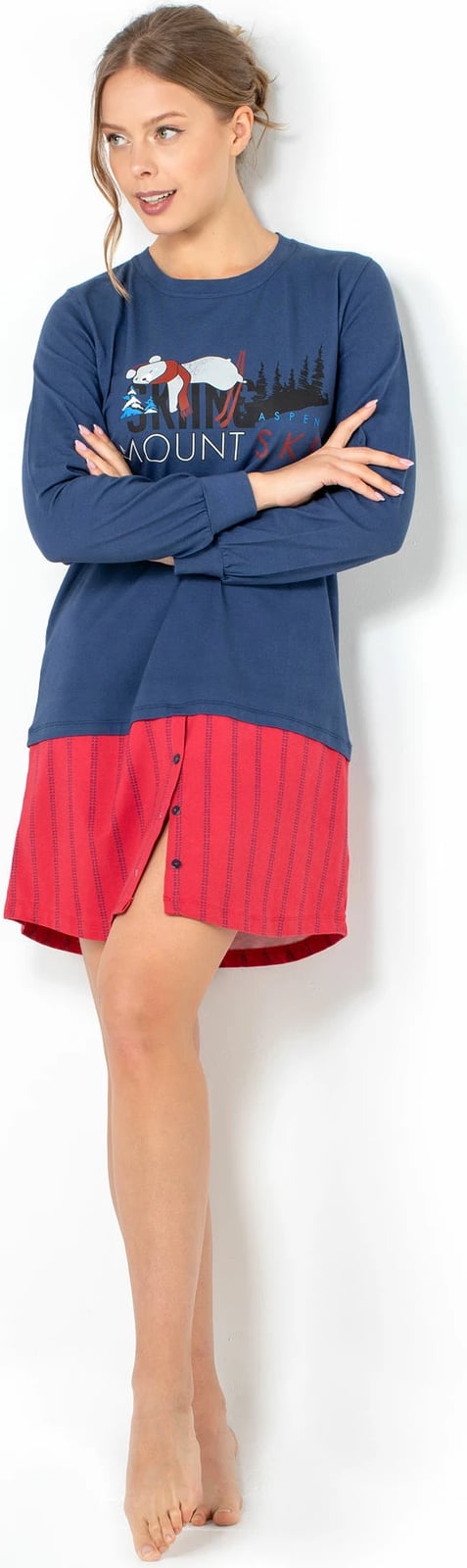 Këmishë nate Jumeon, ngjyrë e kaltër e errët, 002-000726