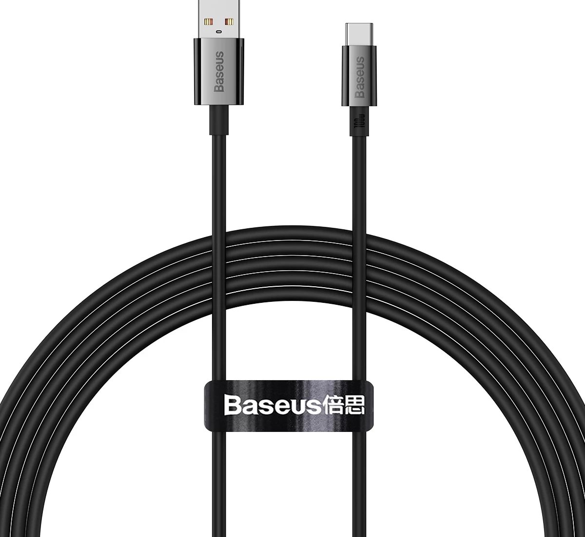 Kabllo Baseus Superior Series P10320102114-01, USB-A në USB-C, 1.5m, 100W, e zezë
