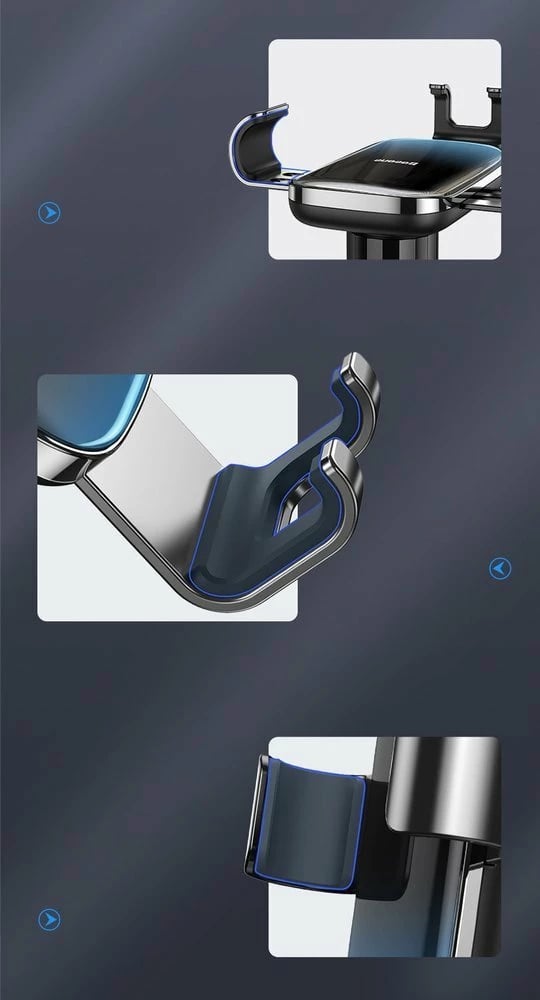 Mbajtës graviteti për celular Baseus Glaze SUYL-LG01, për grilë ajri, i zi