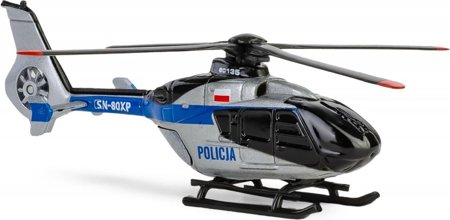Helikopter lodër Daffi Airbus H135, model policie, 1:100, Blu/Argjend Helikopter lodër Daffi Airbus H135, model policie, 1:100, Blu/Argjend