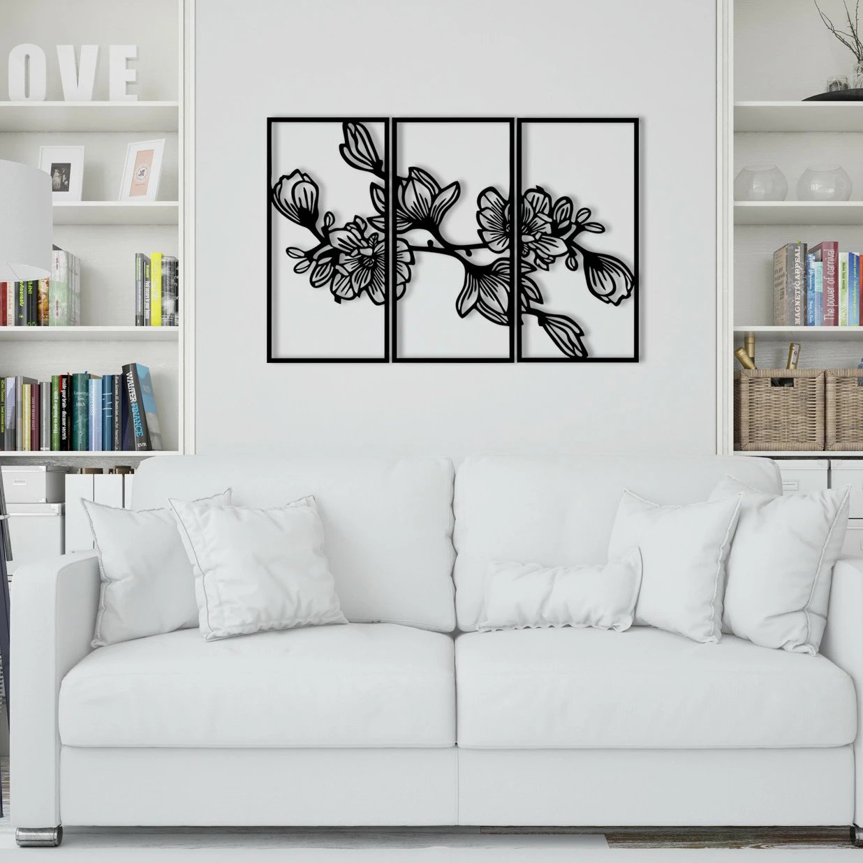 Aksesor dekorativ metalik për mur, Wallity, Utopya, ngjyrë e zezë, 98x65cm