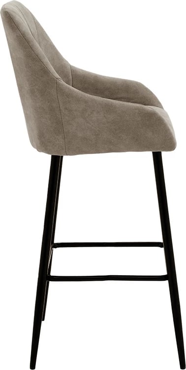 Karrige për bar Empower metal këmbë të zeza-stof ngjyrë gri-kafe antike