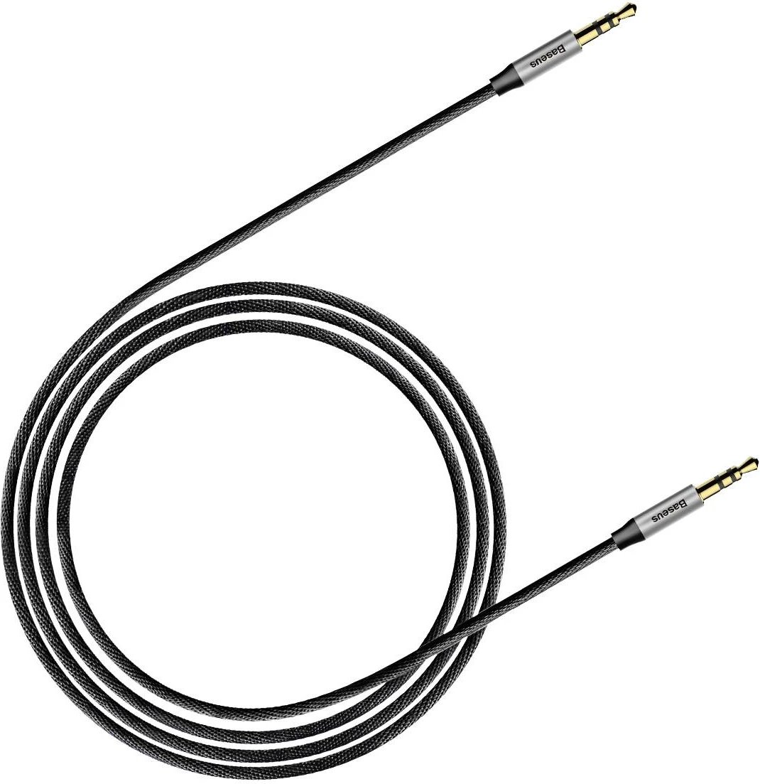 Kabllo audio AUX Baseus Yiven M30, 1m, mini jack 3.5mm, argjendtë-e zezë Kabllo audio AUX Baseus Yiven M30, 1m, mini jack 3.5mm, argjendtë-e zezë