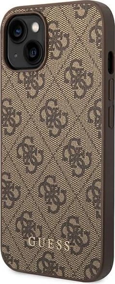 Mbështjellës Guess 4G Saffiano për iPhone 14, 6.1", kafe, hardcase