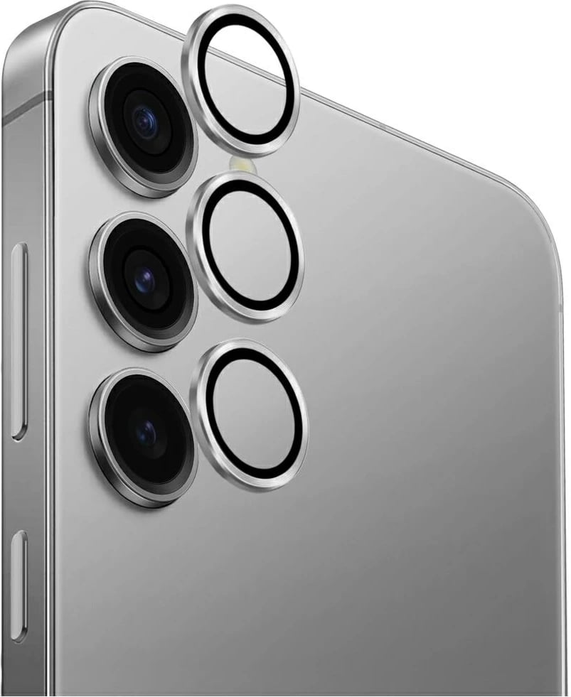 Mbrojtës xhami për kamerë, UNIQ Optix Aluminum, për Samsung Galaxy S25, Argjendtë