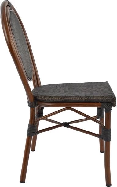 Karrige alumini pamje bambuje, ngjyrë kafe, me tekstilene, 40,5x56,5x89,5 cm, FH5026