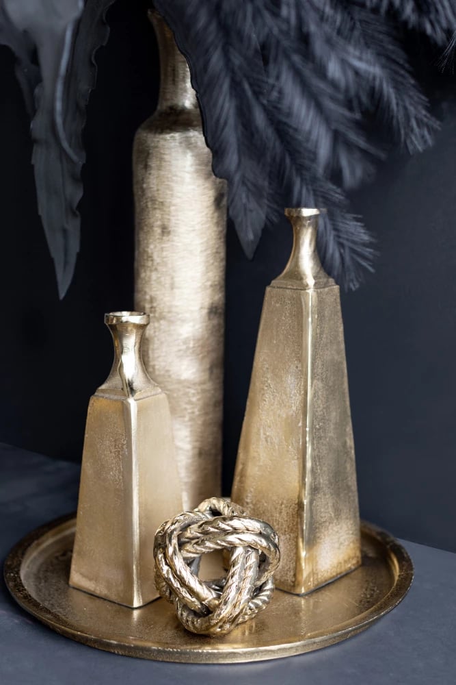 Vazo dekorative GLORY, alumin, ngjyrë ari, 10x10x30 cm