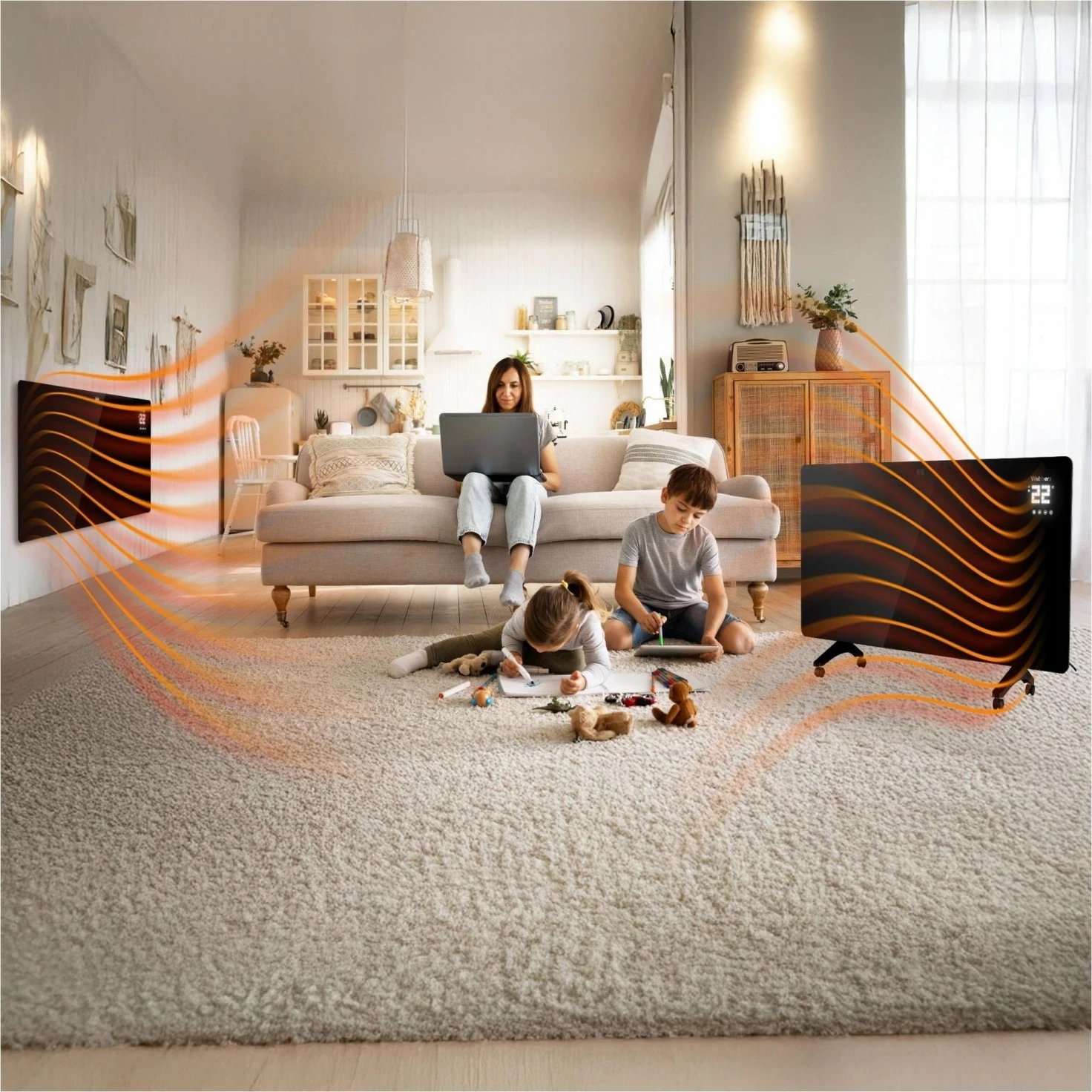 Ngrohës Webber Aura IGH720, 720W, ekran LED, kontroll me aplikacion, i zi