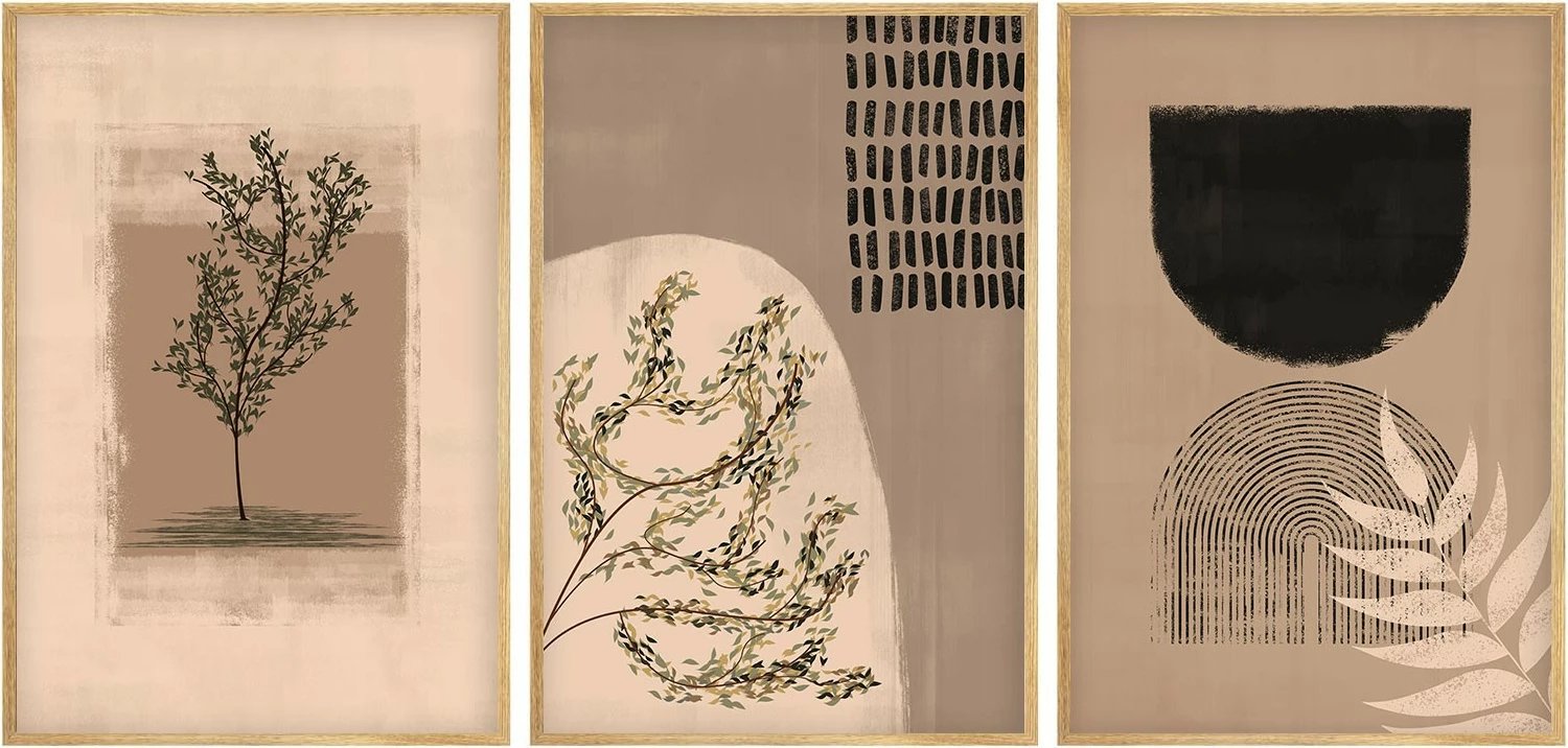 Pikturë dekorative me kornizë MDF (3 copë), Wallity, Huhu260, 20x30 cm