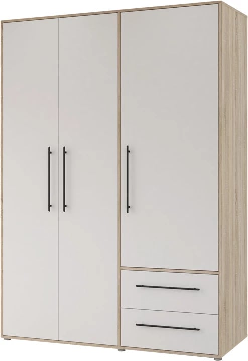 Dollap Razol tre dyer, ngjyrë e bardhë-sonoma, 144.5x59x200cm