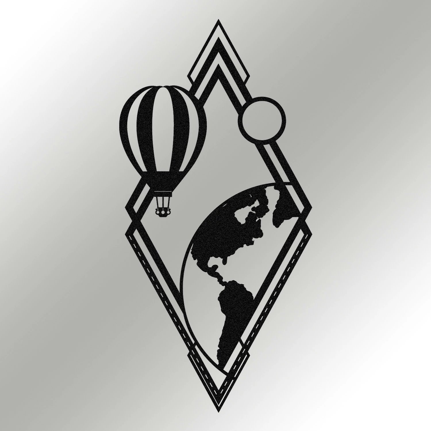 Aksesor dekorativ metalik për mur Wallity, Balon