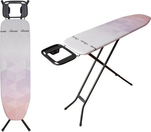 Dërrasë hekurosjeje Vileda Diamond S, 114x33 cm, me mbajtëse hekuri, e zezë/rozë/vjollcë/bardhë