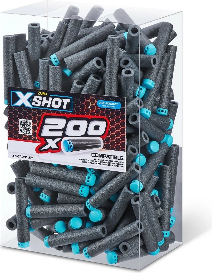 Shigjeta lodër ZURU X-Shot Excel, 200 copë, Gri/Azuri, për blaster
