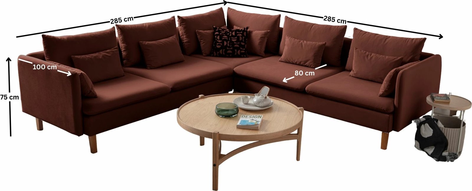 Këndare Flexy L, ngjyrë e kuqe tullë, Atelier del Sofa