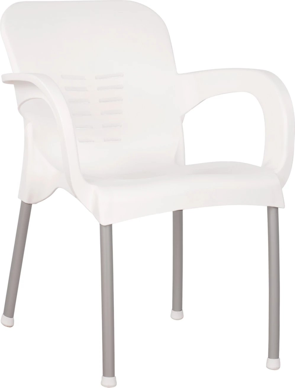 Karrige polipropileni KAREK FH5592.01 e bardhë me këmbë alumini 59x58x81 cm