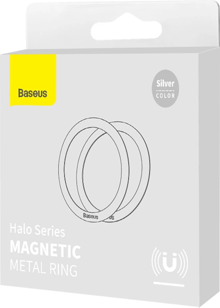 Unazë magnetike Baseus Halo Series, 2 copë, për MagSafe, argjendtë
