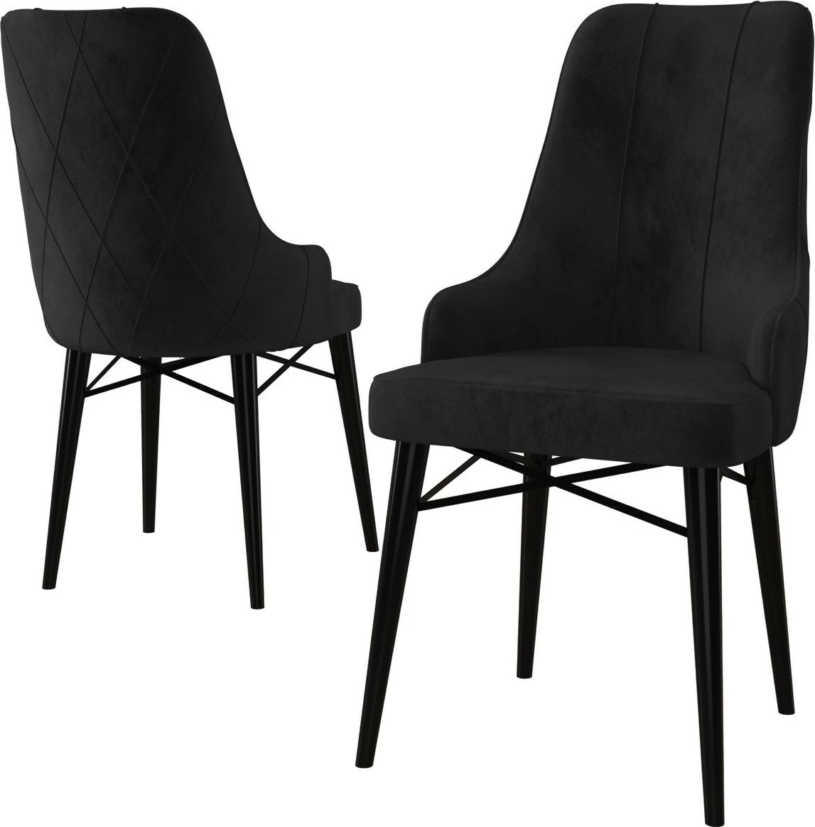 Set karrigesh (4 copë) Hanah Home, Neta, e zezë