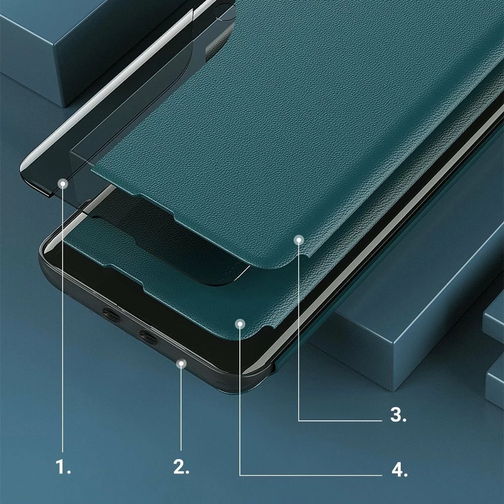 Mbështjellës Hurtel Eco Leather View Case për Xiaomi Poco F3 / Redmi K40 / K40 Pro / K40 Pro+, portokalli