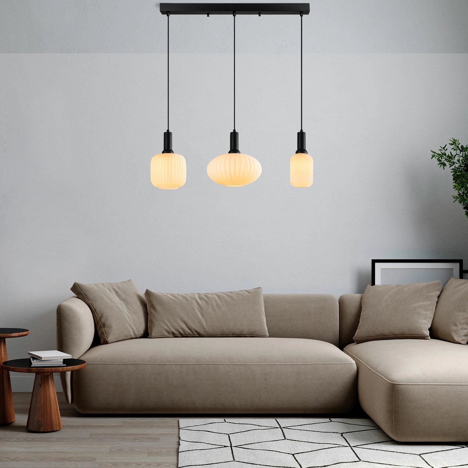 Llambë tavani Opviq, Asker - 15197, metal e xham, ngjyrë e zezë