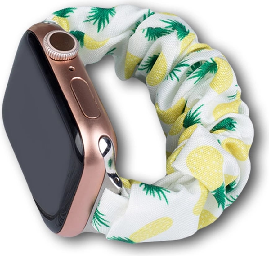 Rrip tekstili për Apple Watch Hurtel, për seri 1-9 & SE, 38/40/41mm, ananas, Bardhë