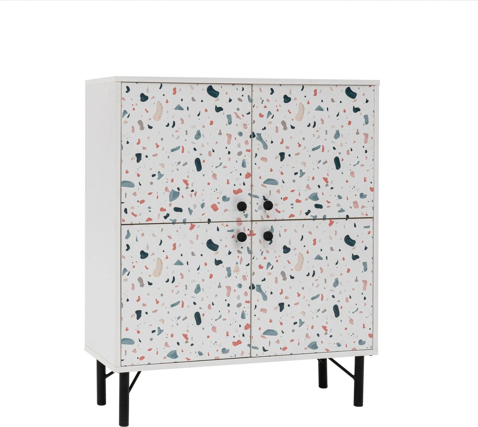 Dollap multifunksional Hanah Home, dizajn terrazzo, shumëngjyrësh