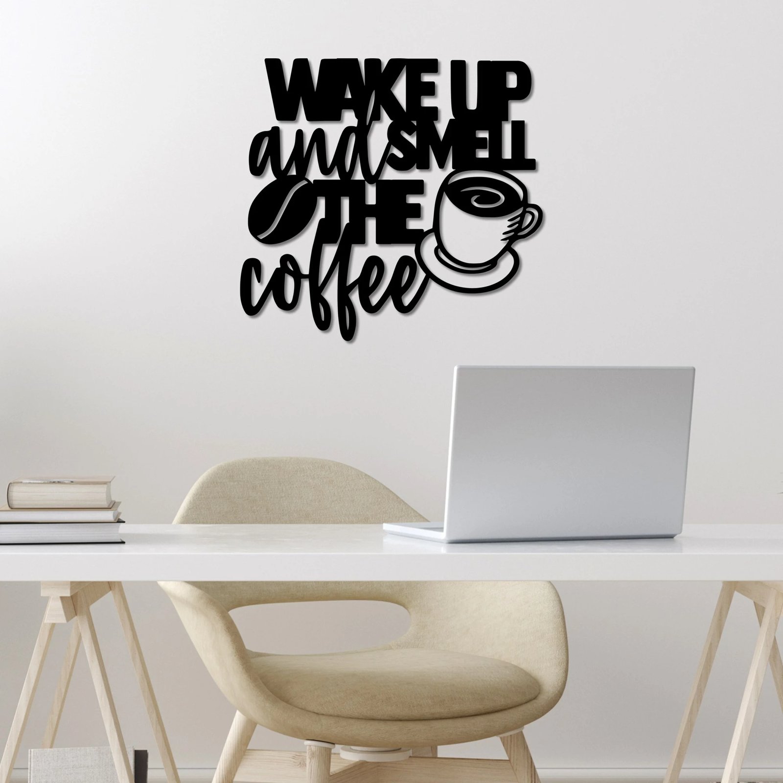 Aksesor dekorativ metalik për mur, Wallity, Wake up Coffee