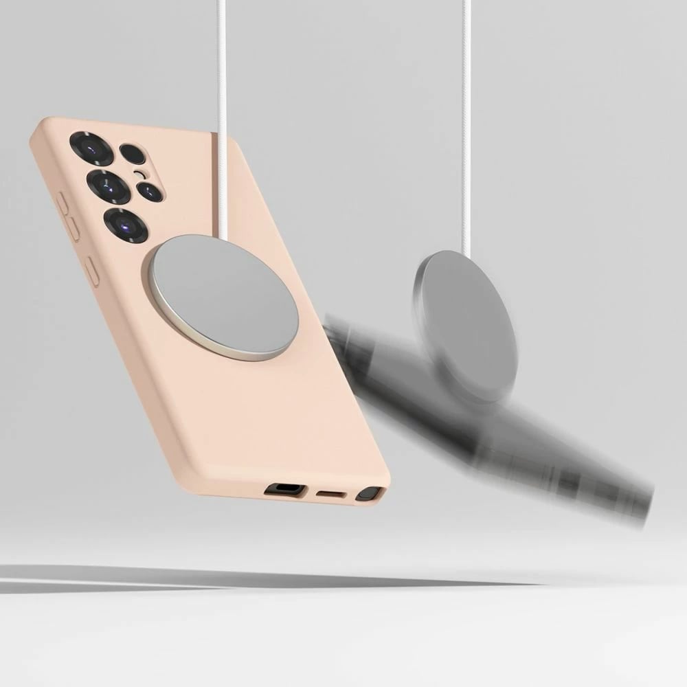 Mbështjellës Ringke Silicone MagSafe për Samsung Galaxy S25 Ultra, Rozë