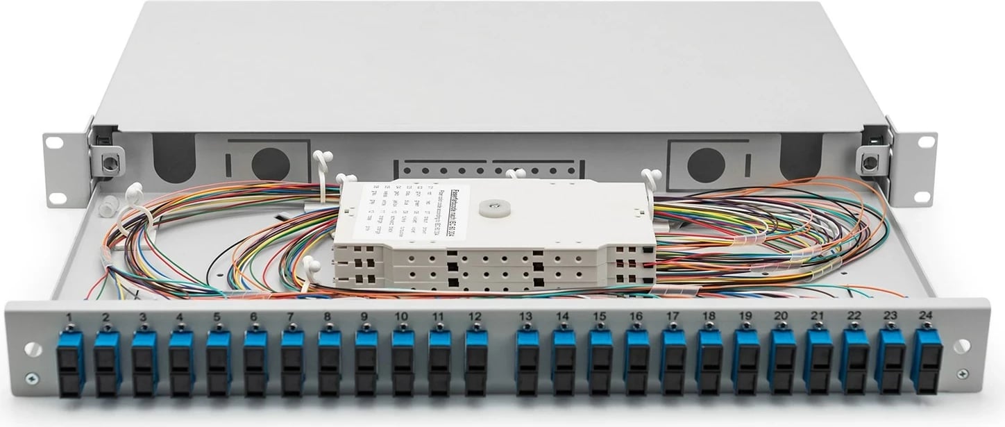 Kutia për fibra optike Digitus, SC, OS2, Gri