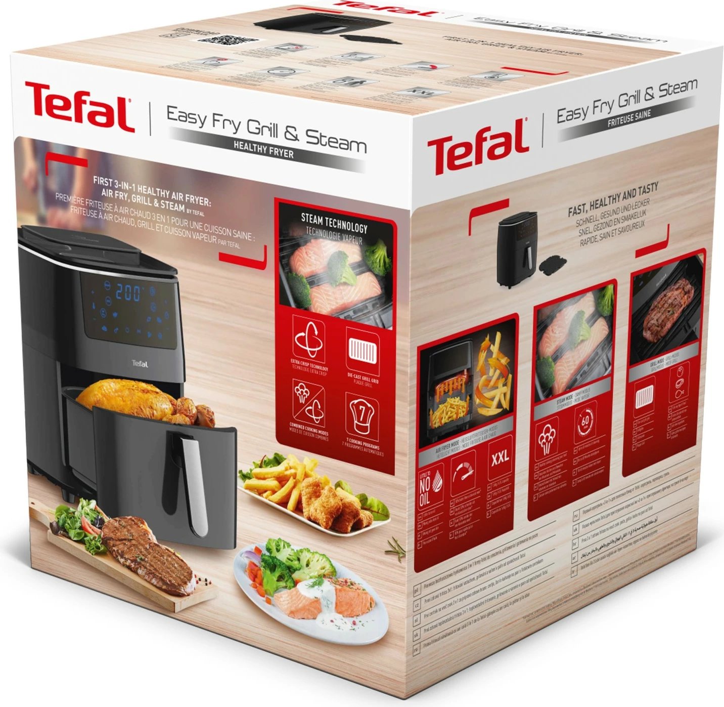 Fritezë ajri Tefal Easy Fry Grill & Steam FW2018, 1.6 kg, e zezë