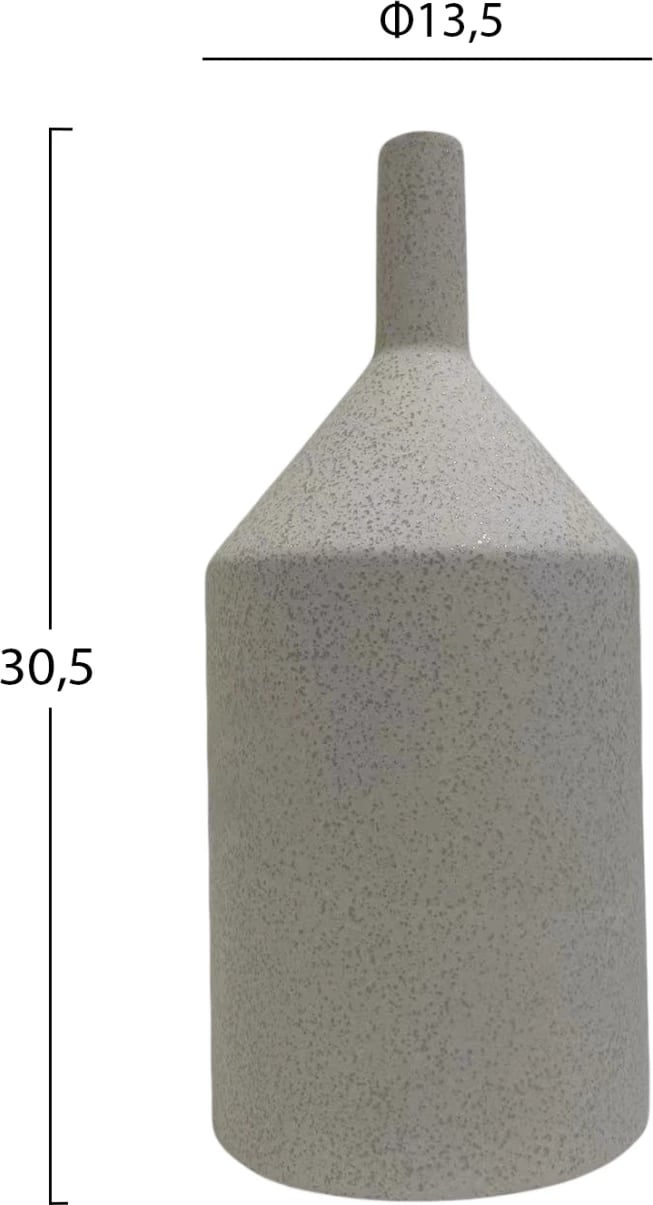 Dekor tavoline prej qeramike, GALAD FH4608.01, ngjyrë e bardhë e zbehtë me kristalizim, Φ13,5x30,5Hcm Dekor tavoline prej qeramike, GALAD FH4608.01, ngjyrë e bardhë e zbehtë me kristalizim, Φ13,5x30,5Hcm