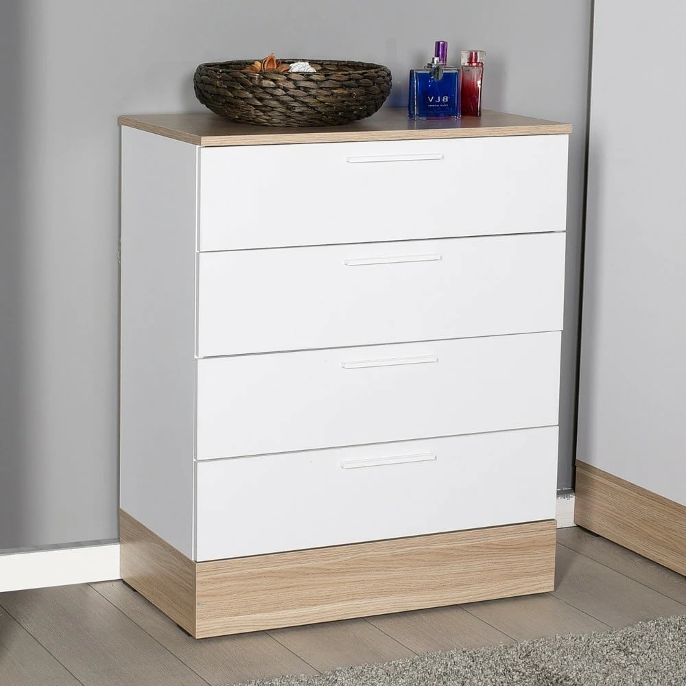Komodë Hanah Home, Sfn-840-Mb-1, ngjyrë lis dhe e bardhë, 5 sirtarë