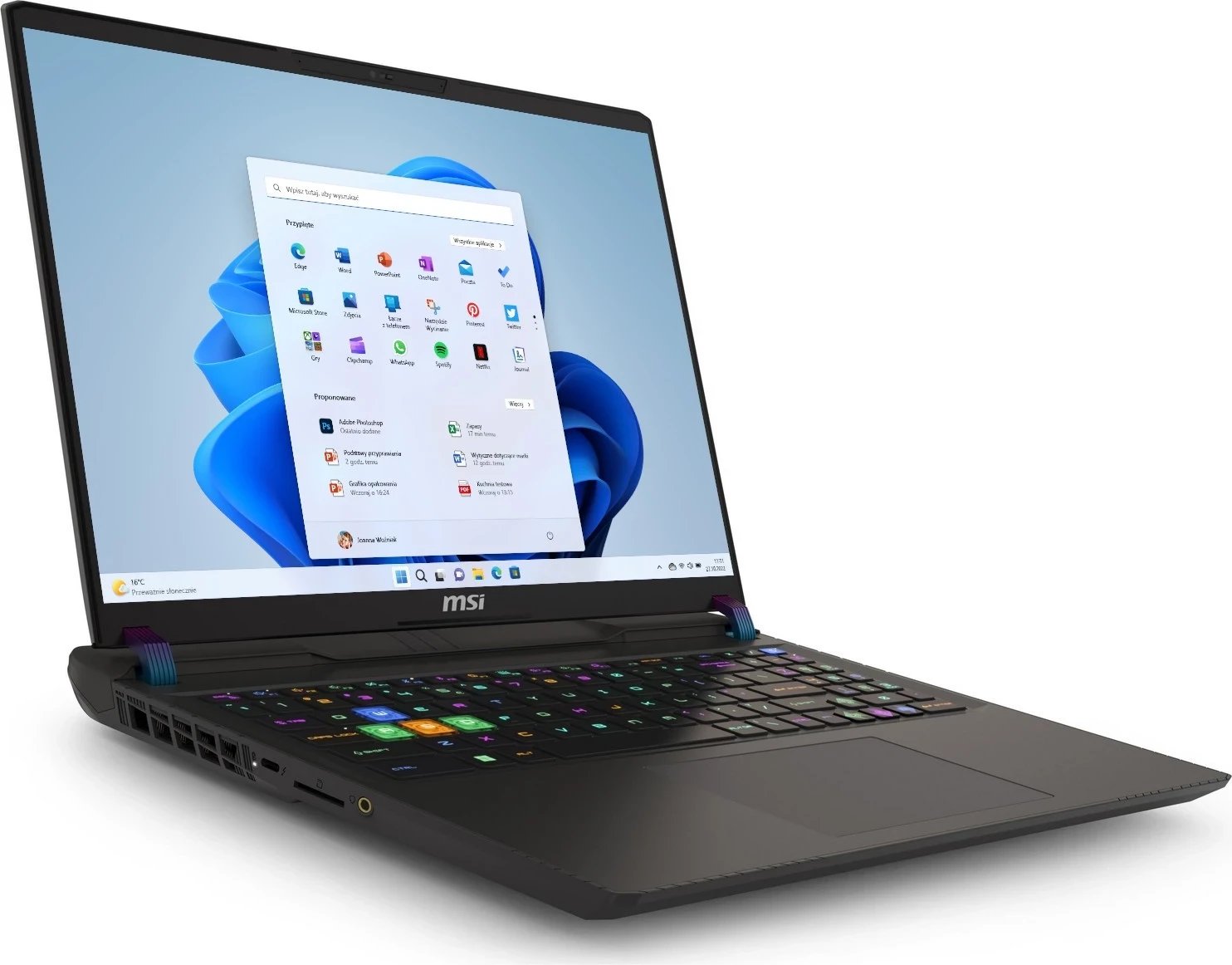 Laptop MSI Vector 16 HX A13VHG-492PL, i9-13980HX, 16GB RAM, 1TB SSD, RTX 4080, E zezë