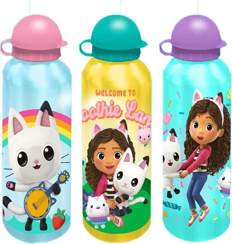Shishe uji për fëmijë EUROSWAN Gabby's Dollhouse, 500ml, Alumini