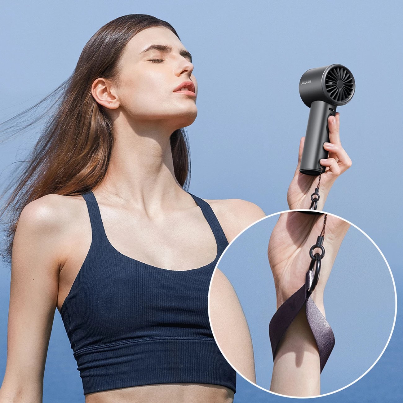 Ventilator dore Jisulife Pro1 S FA53PRO, 5000 mAh, USB-C, Gri e errët