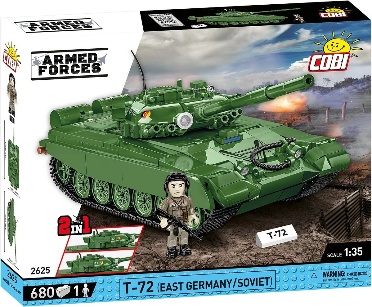Set lodrash ndërtimi Cobi Klocki T-72 Armed Forces, 680 pjesë, me figurë, Jeshile
