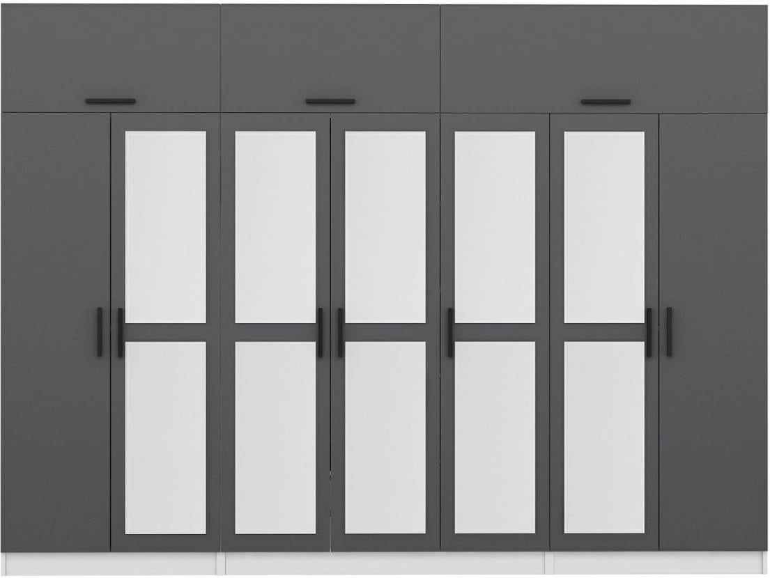 Dollap i madh për rroba, ngjyrë antracit dhe e bardhë, Skye Decor, 5164