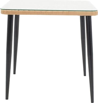 Set tavoline me karrige Naoki V, rattan, ngjyrë natyrale dhe metal i zi, 80x80x78cm