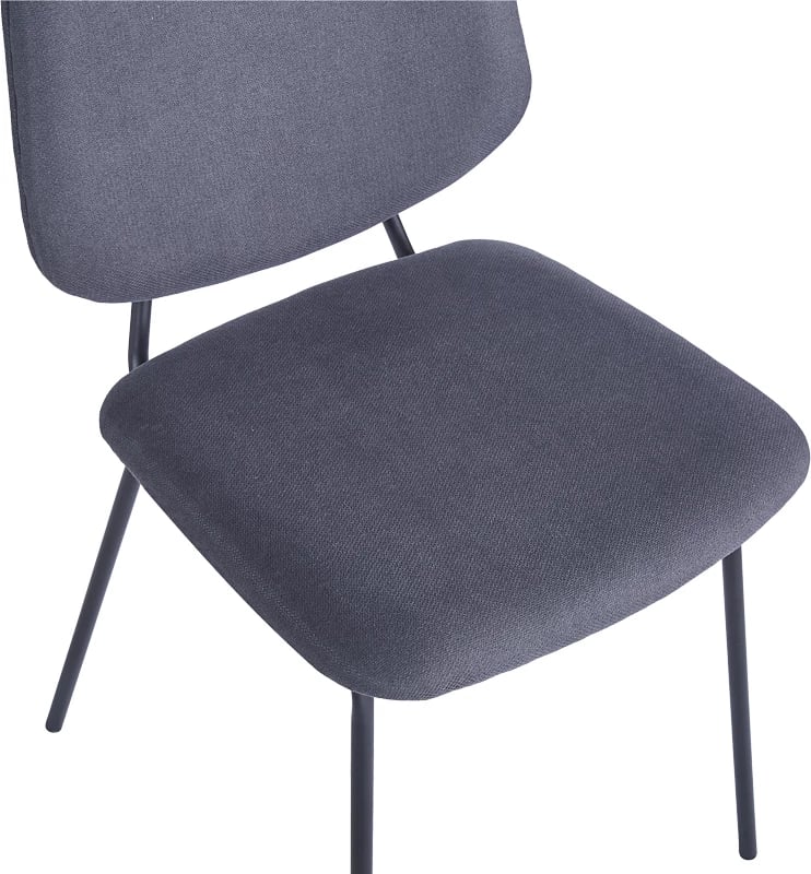 Set 4 karriga Pietro I, material poliestër, këmbë metalike të zeza, ngjyrë antracit, 45x55x82.5cm