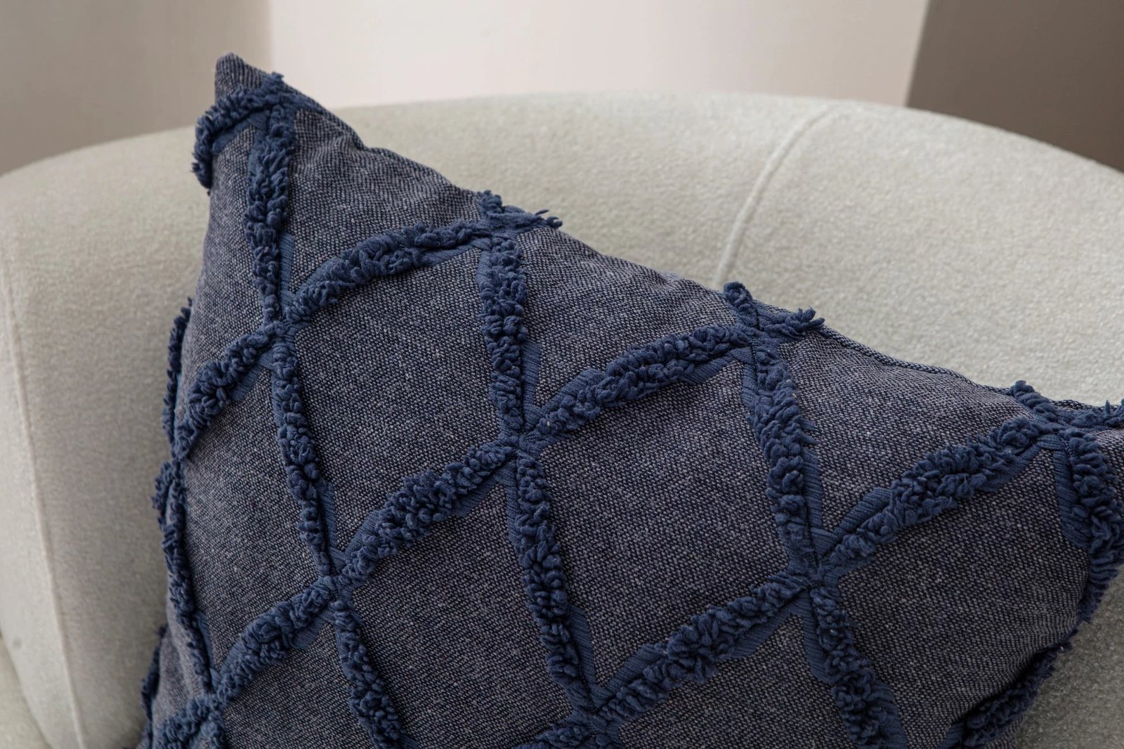 Jastëkëmbulesë dekorative, ngjyrë kaltër, Tuffet, Evila Originals, 43x43cm