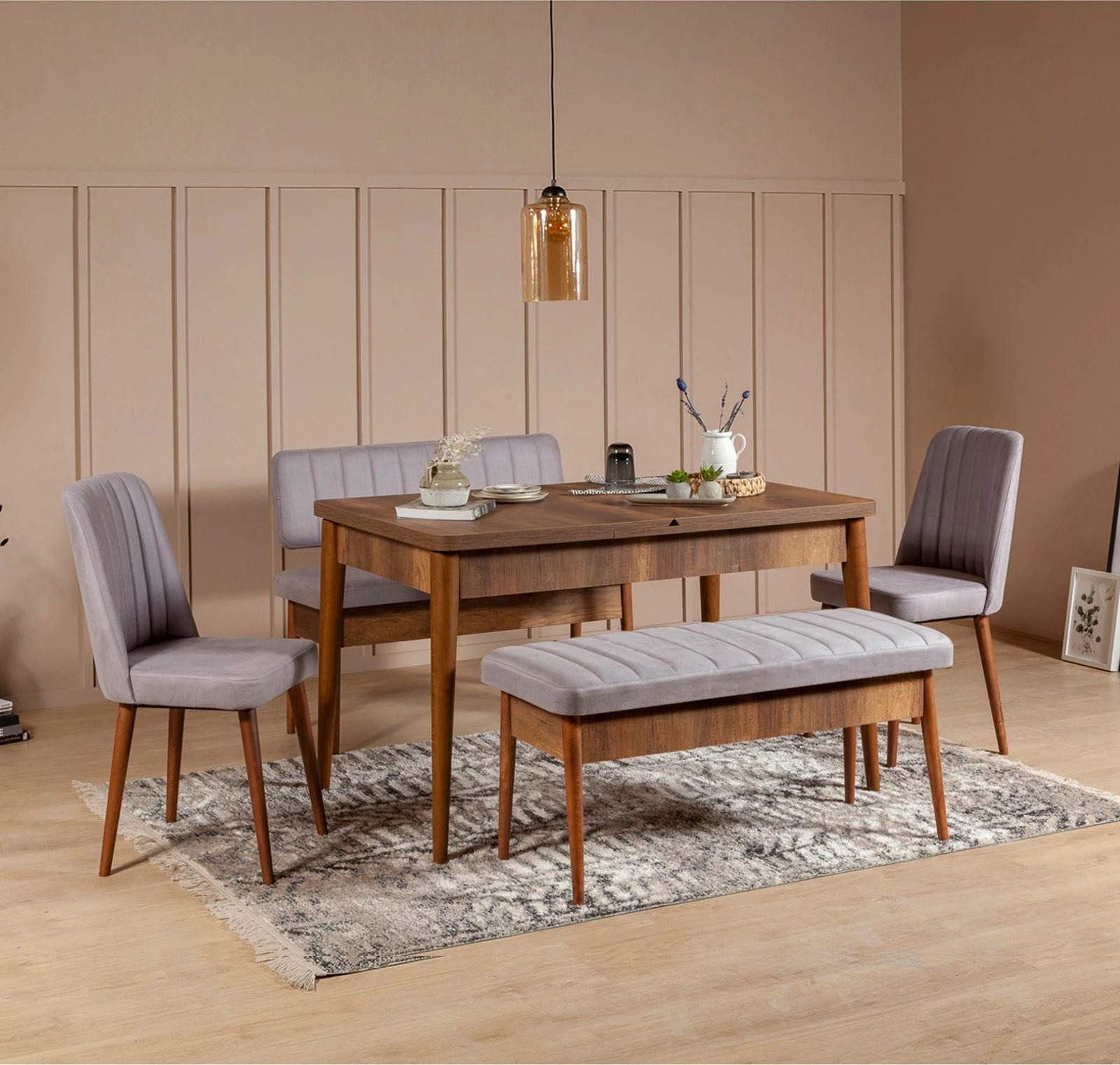 Bankë Hanah Home, Vina Bench Soho, ngjyrë arre