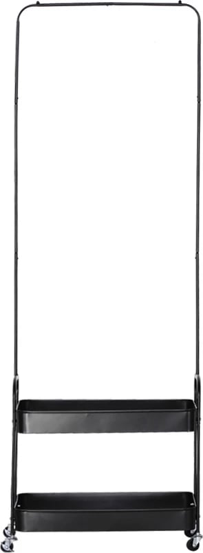 Raf garderobe metalik, ngjyrë e zezë, 56x31x152 cm