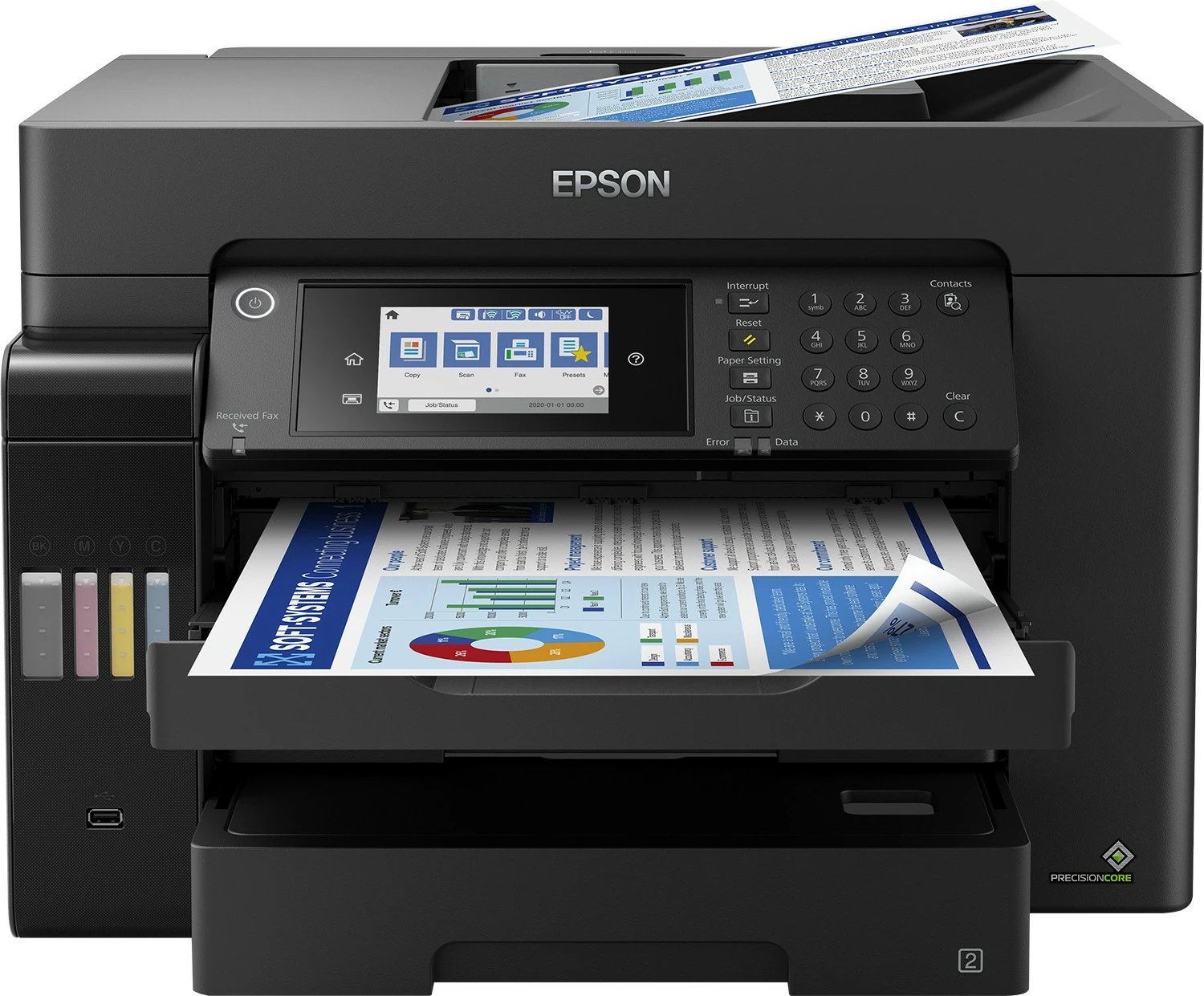 Printer multifunksional Epson EcoTank ET-16650, A3, tank boje, ekran me prekje, i zi