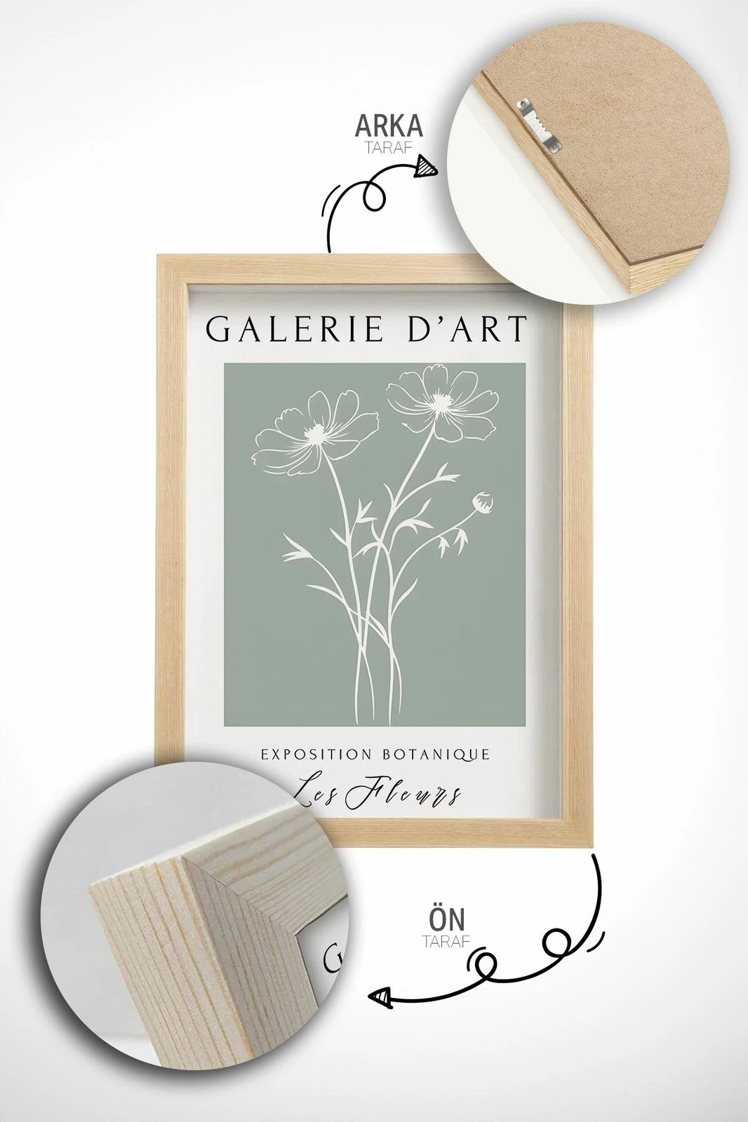 Set pikturash dekorative me kornizë (3 copë), Wallity, Artvmodel24-Ahsap