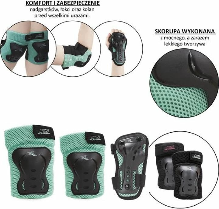 Set i Mbrojtësve Nils Extreme në ngjyrë të zezë dhe mentë H706 rL