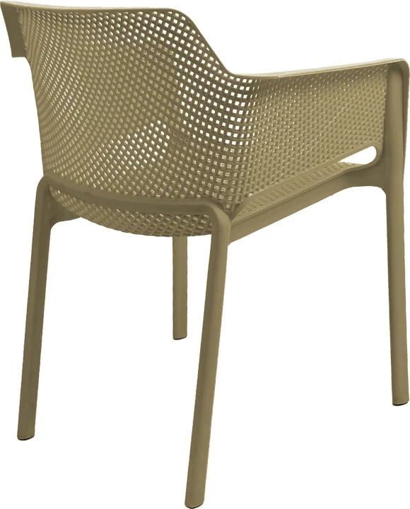 Karrige me krahë Oviez, ngjyrë kapuçino, 59x58x79cm