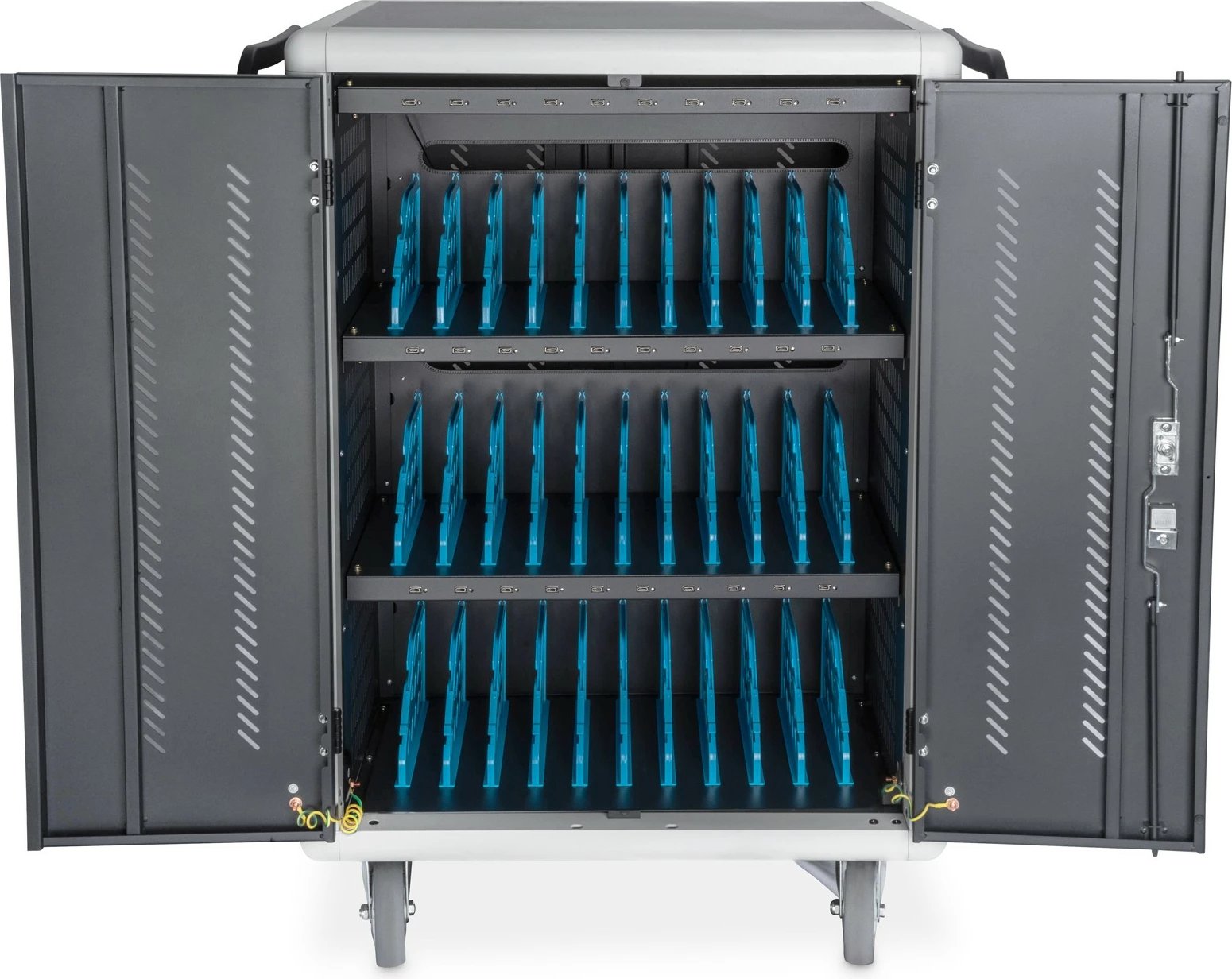 Kasë karikimi Digitus për 30 laptopë/tabletë deri 15.6", USB-C, e zezë