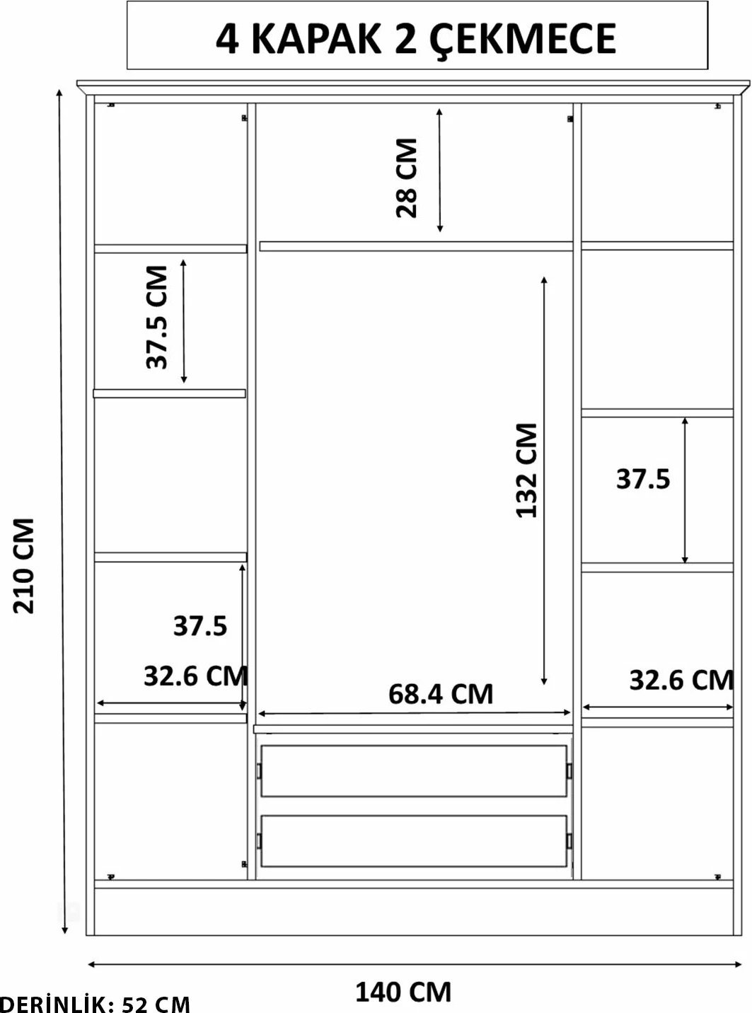 Dollap Skye Decor, ngjyrë e bardhë mat, RB-079