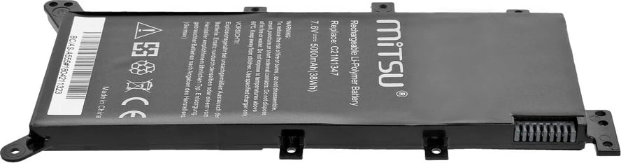 Bateri laptop Mitsu BC/AS-A555 për Asus A555 F555 K555, 5000 mAh, 7.6V, e zezë