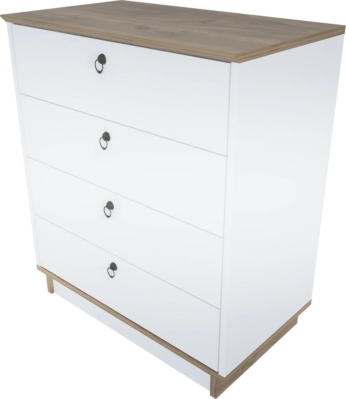 Komodë Skye Decor, ngjyrë e bardhë dhe arre, Sahra